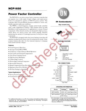 NCP1650DR2 datasheet  